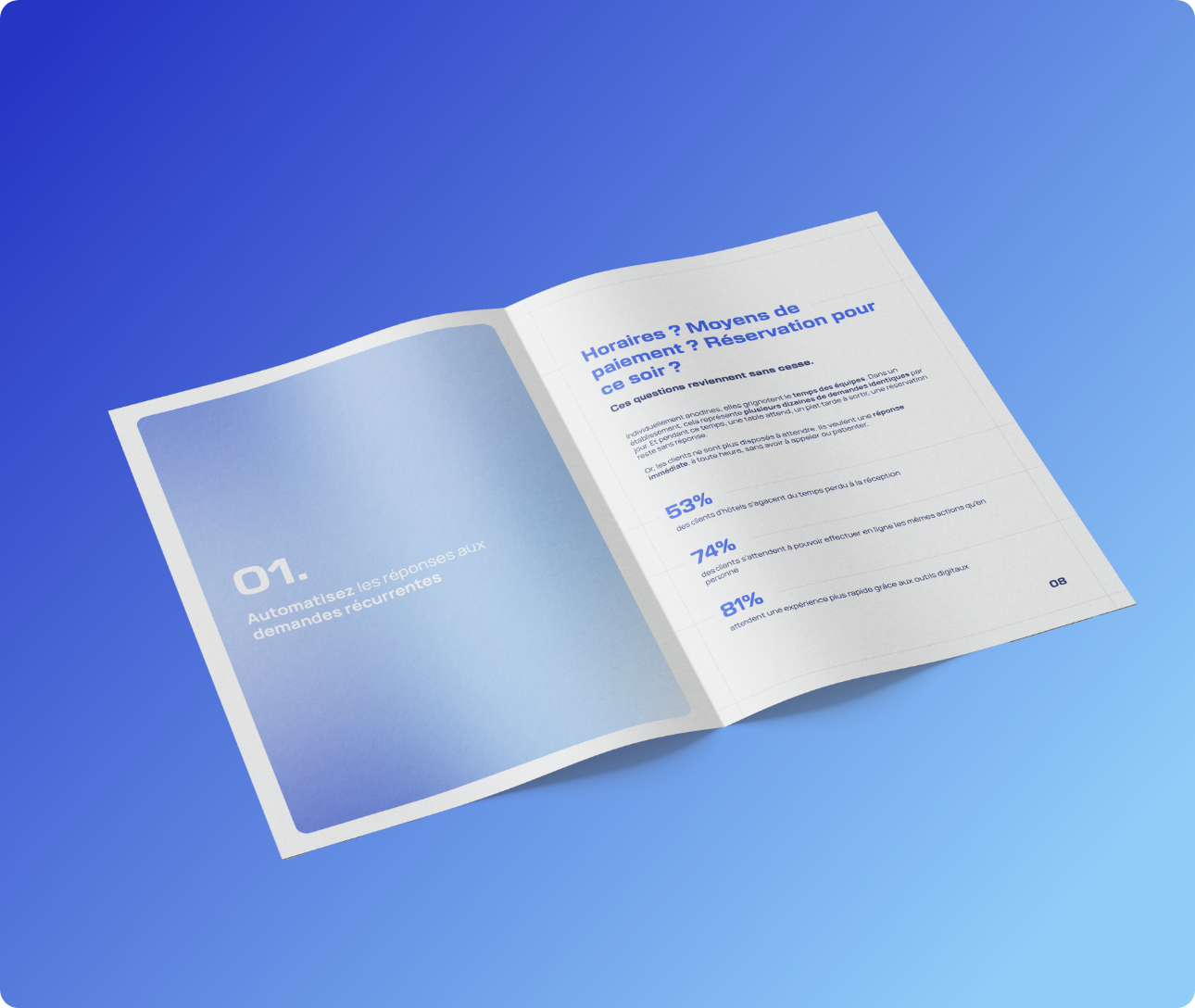 Brochure présentant les services d'intelligence artificielle (IA) d'Artificio pour l'automatisation des processus métier.